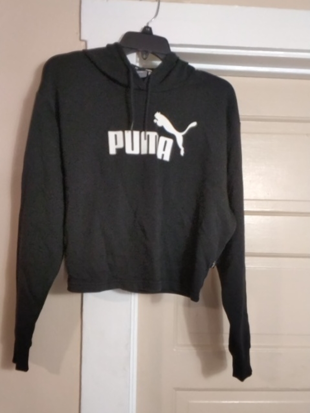Puma Black Hoodie Sweater with White Logo